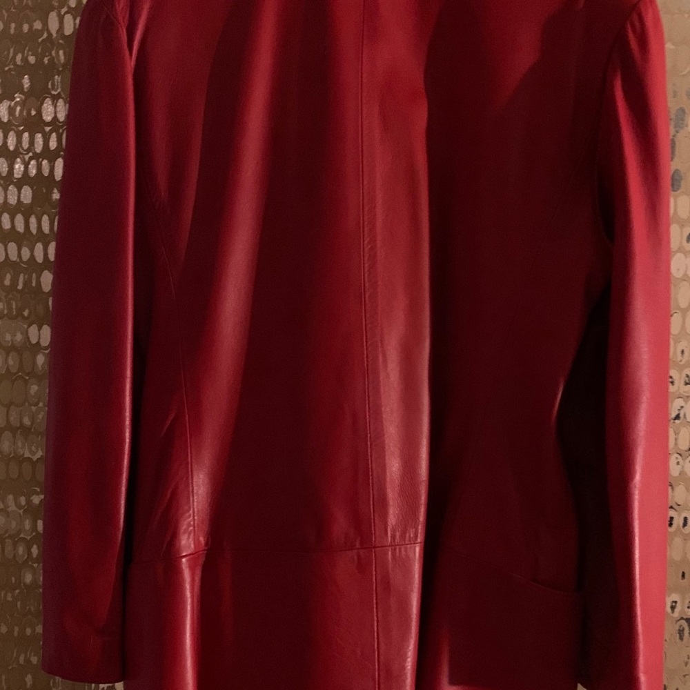 Maxima Red Leather Jacket - Picture 3 of 4